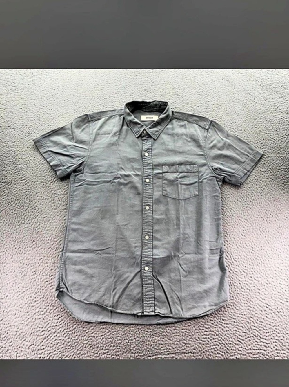 Buck Mason Men's Gray Cotton Short Sleeve Shirt